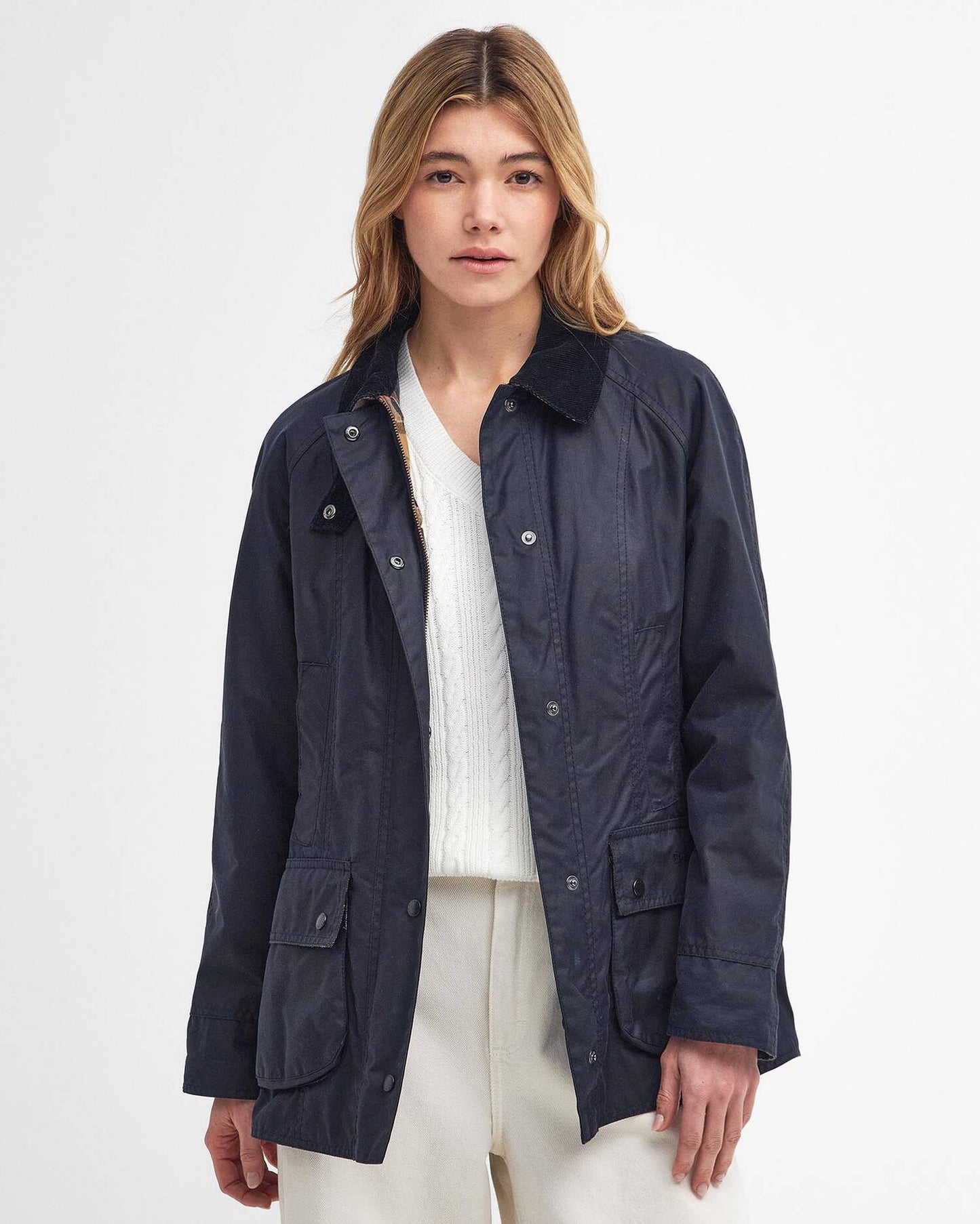 Barbour Beadnell Wax Jacket - Navy