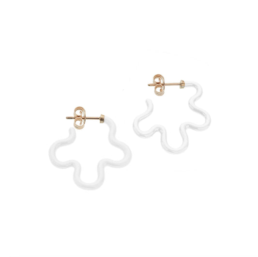 Flower Earrings White