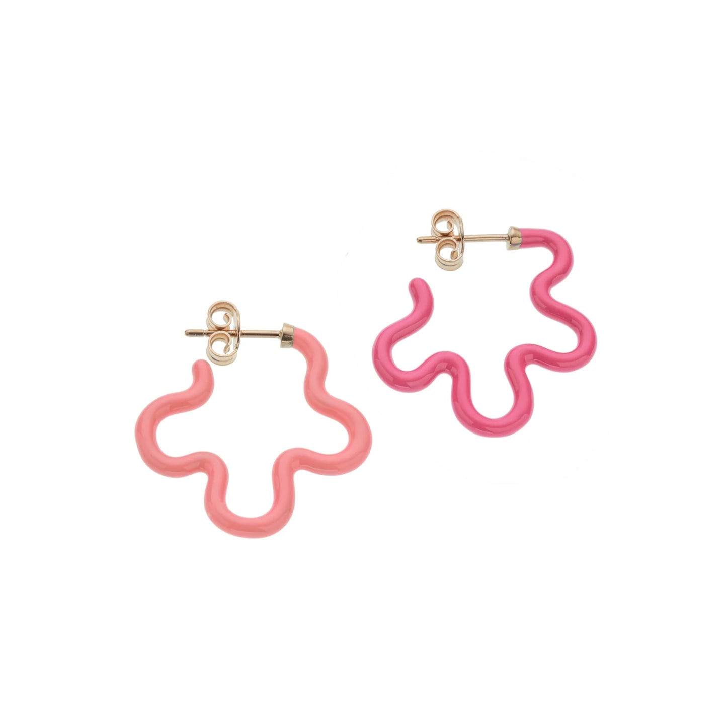 Flower Earrings Two-Tone Pink