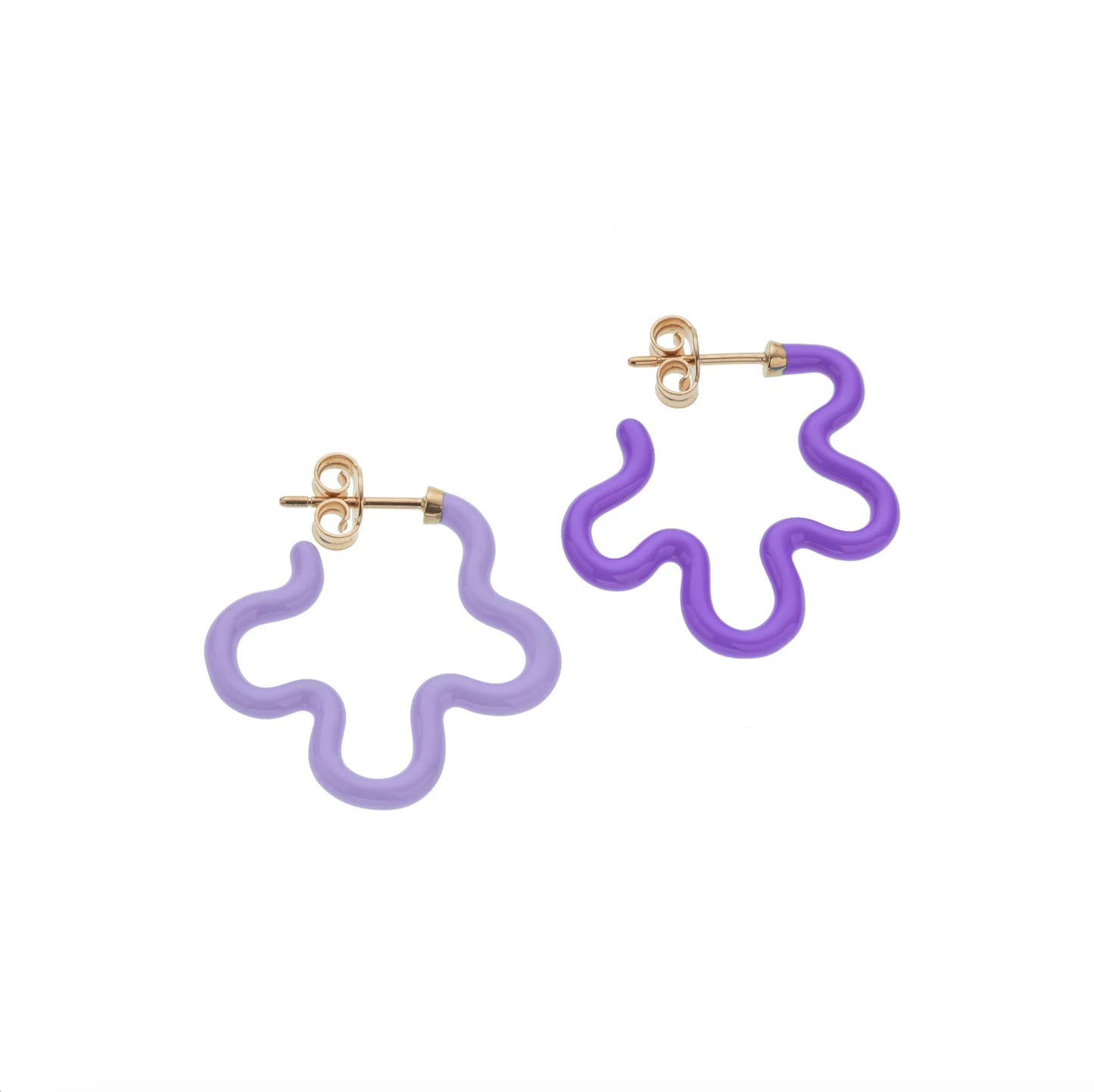 Flower Earrings Two-Tone Purple