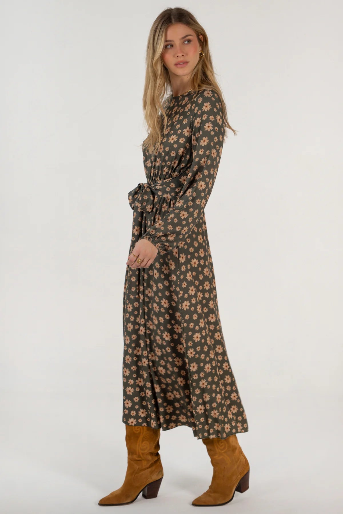 Catalina Dress Daisies Green