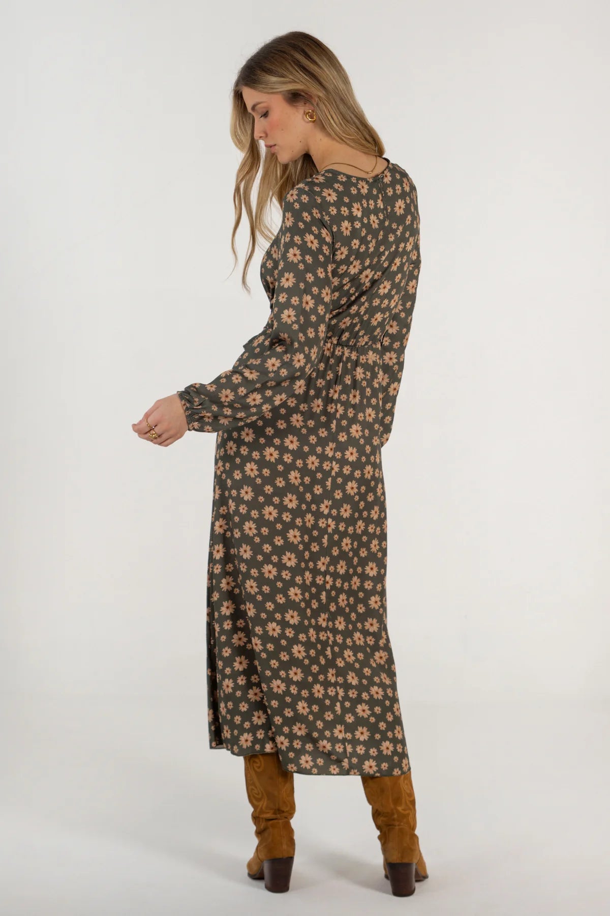 Catalina Dress Daisies Green