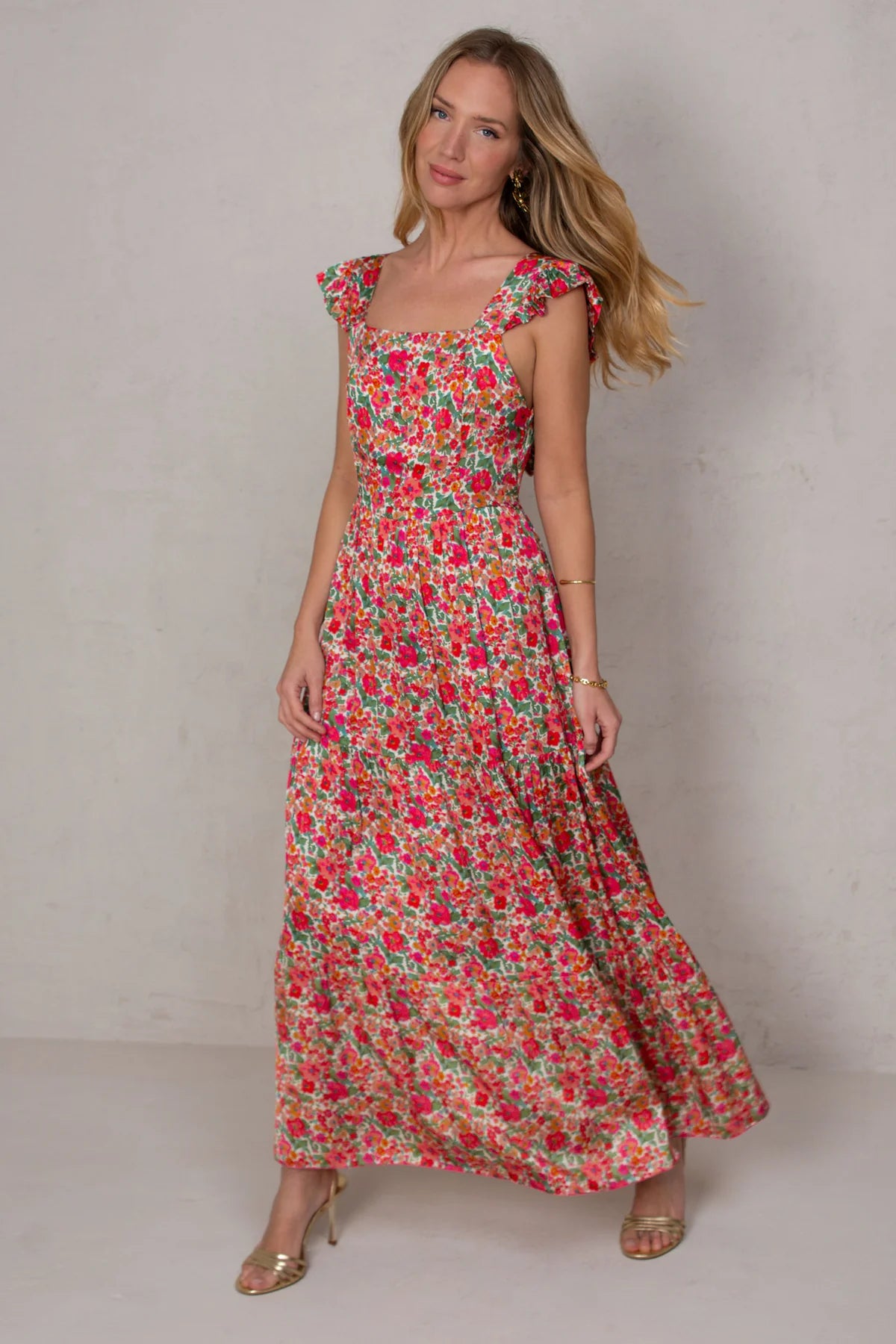 Lucia Dress Fuscia Flowers