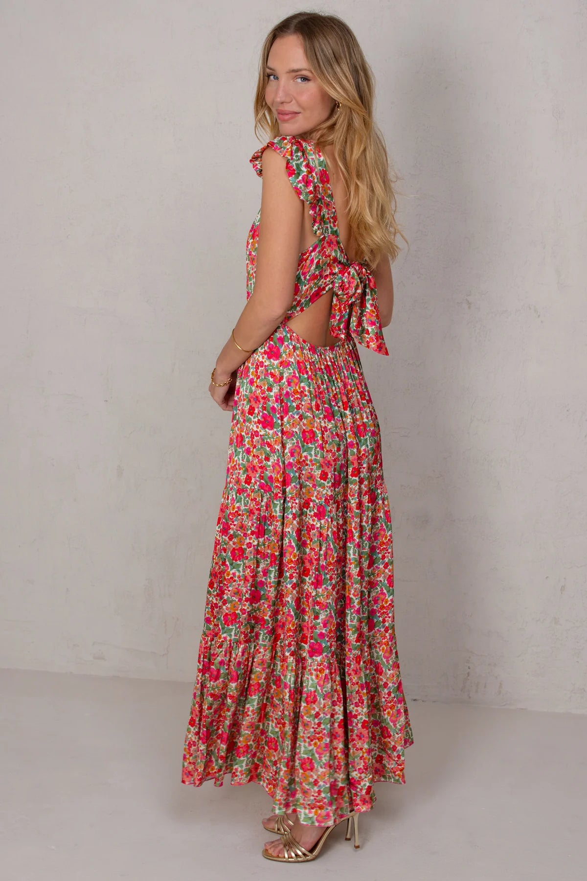 Lucia Dress Fuscia Flowers