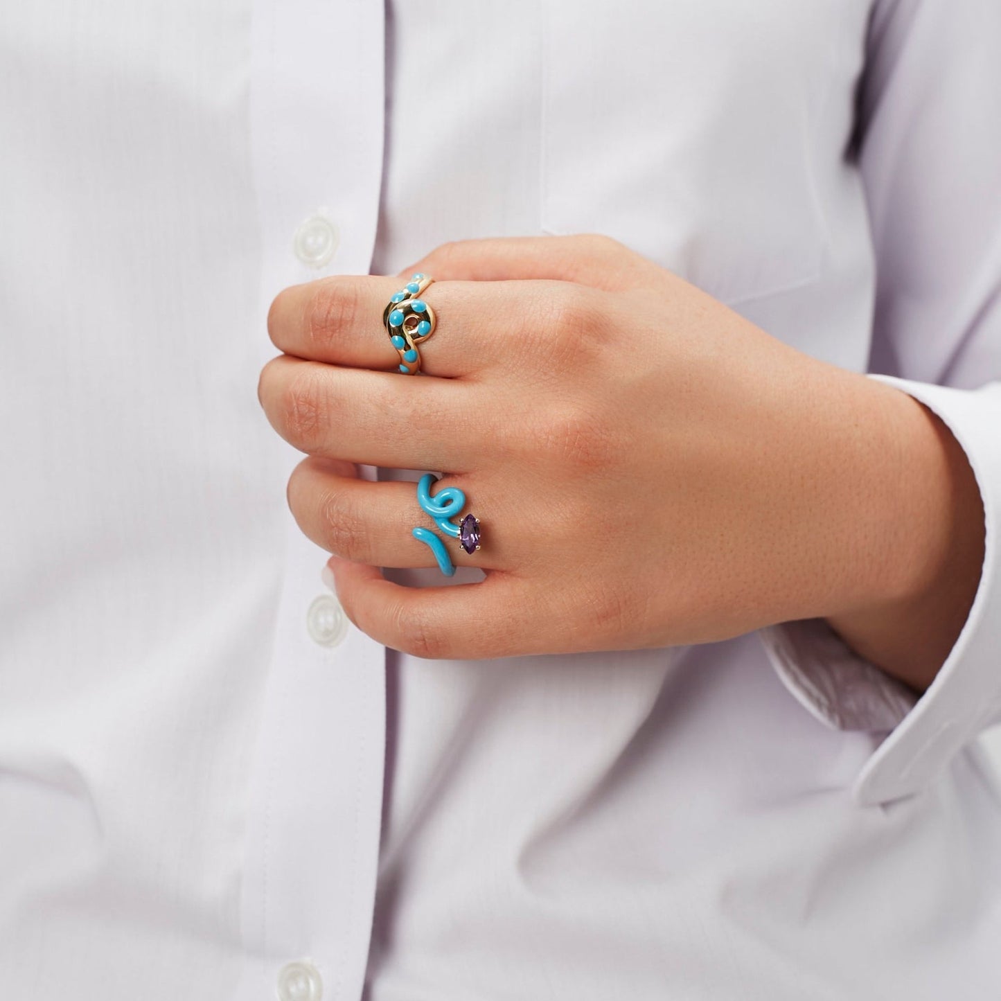 Baby Vine Ring Turquoise