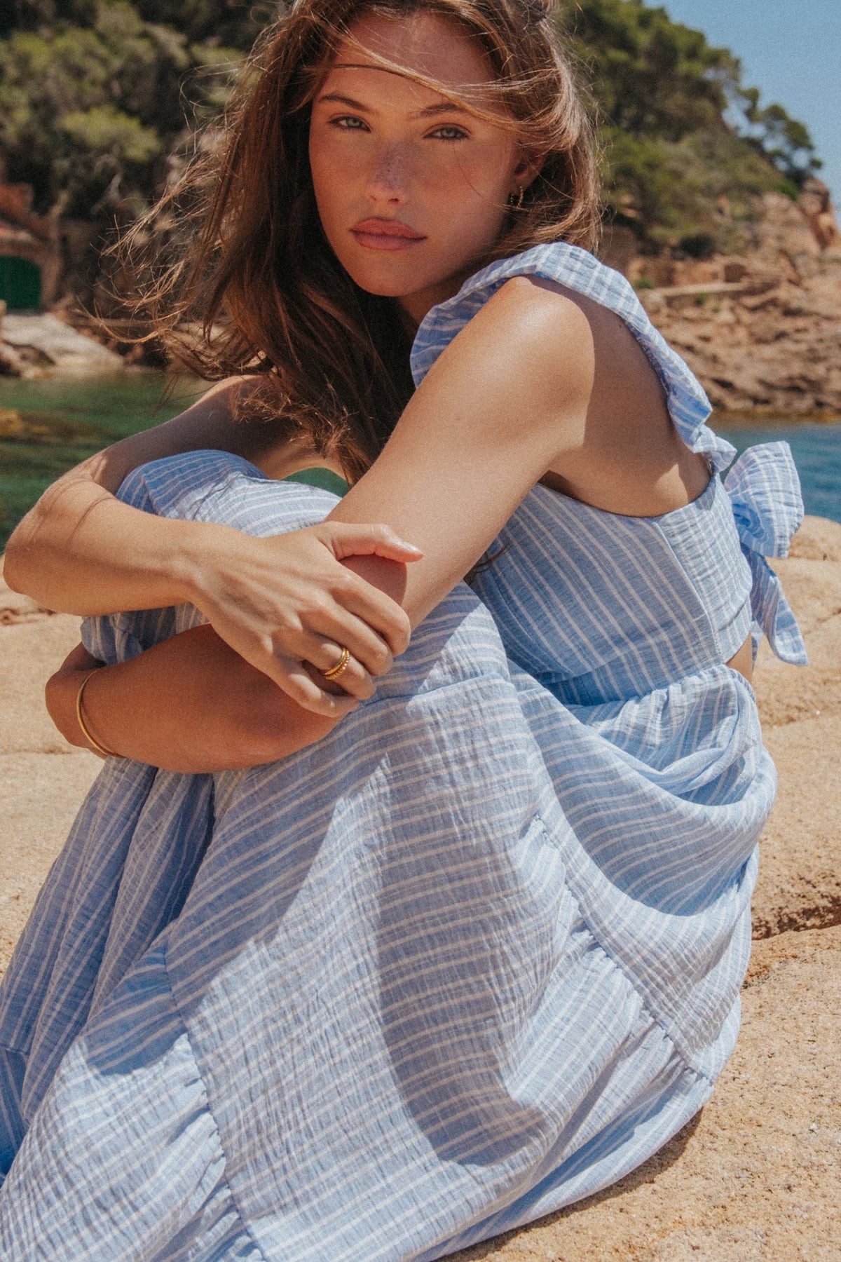 Lucia Dress Blue Stripes