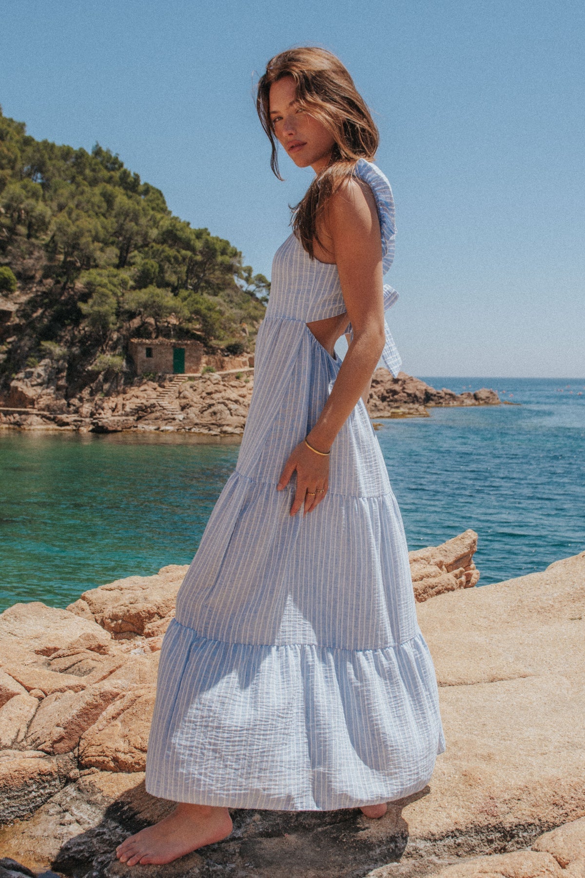 Lucia Dress Blue Stripes