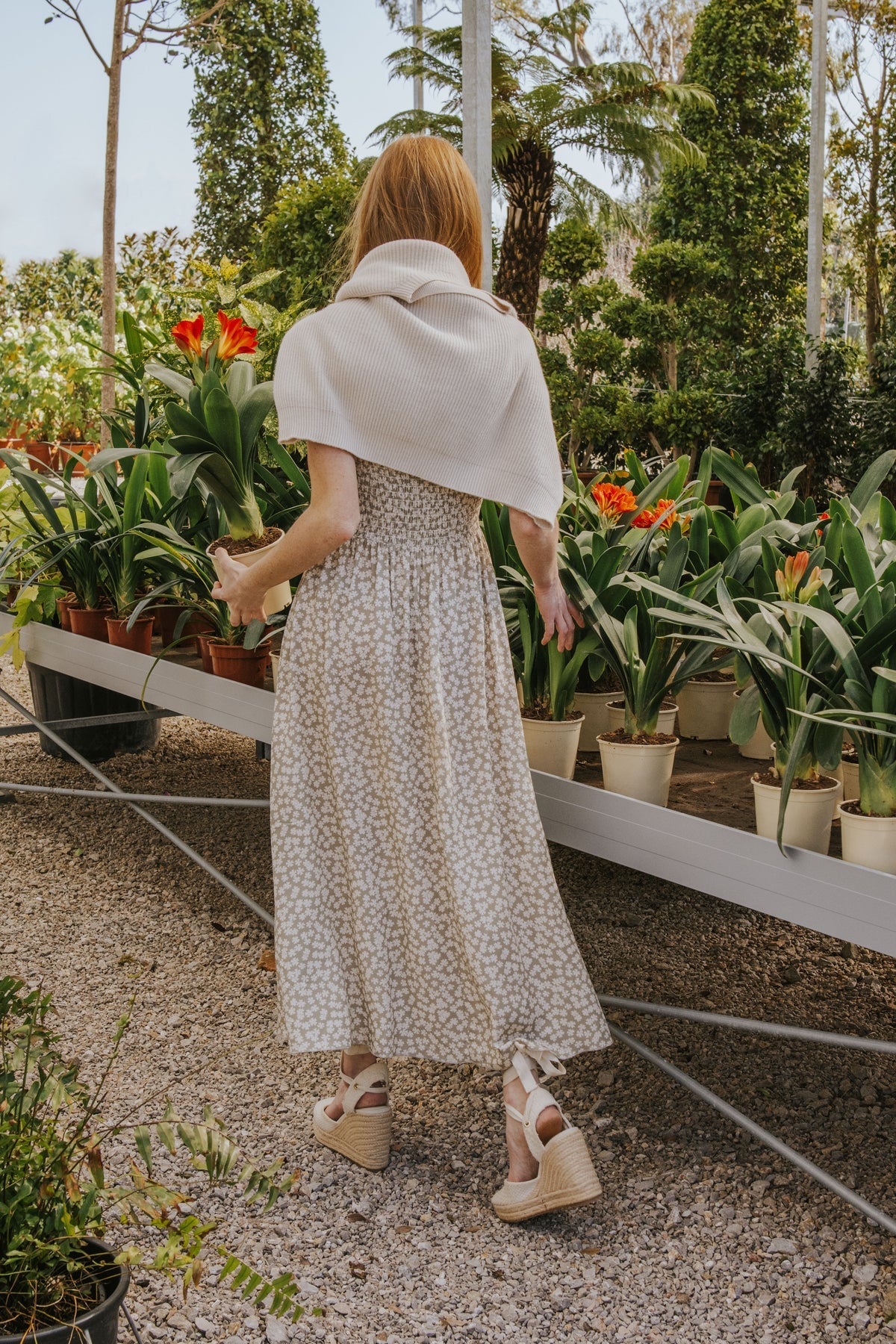 Clara Dress Green Flowers