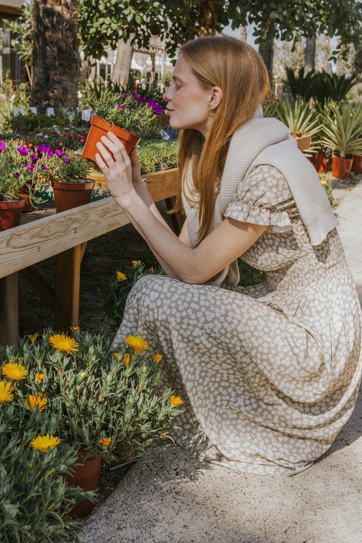 Clara Dress Green Flowers