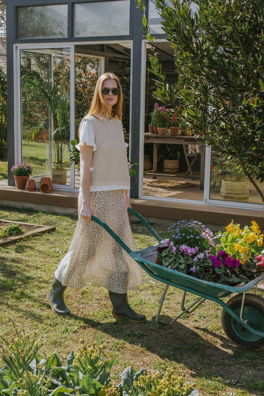 Carla Skirt Green Flowers