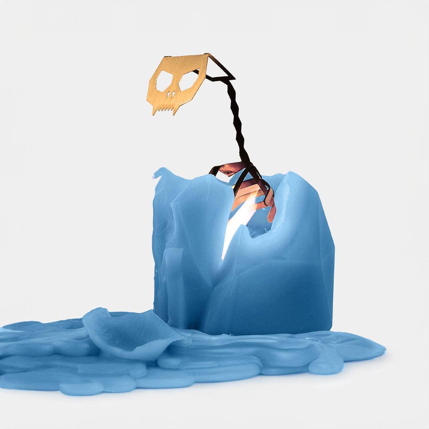 Cat Skeleton Candle - Blue