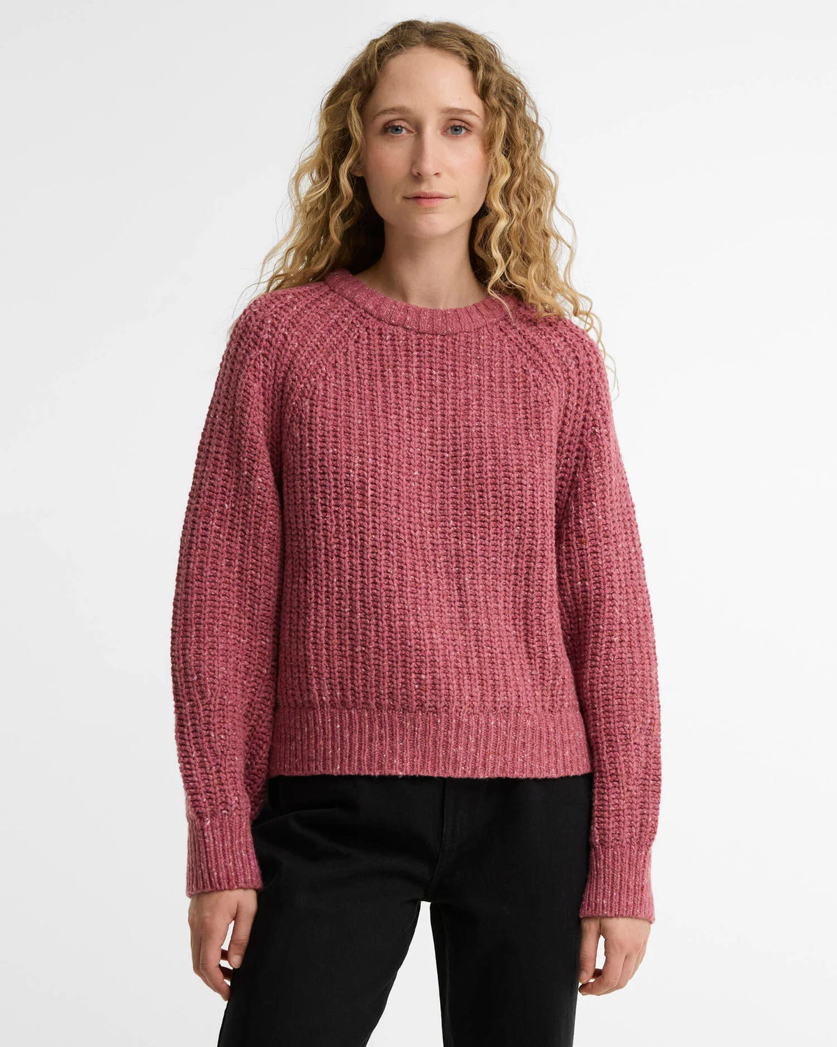 Barbour Alderney Wool-Blend Crew Neck Sweater in Tea Rose for women
