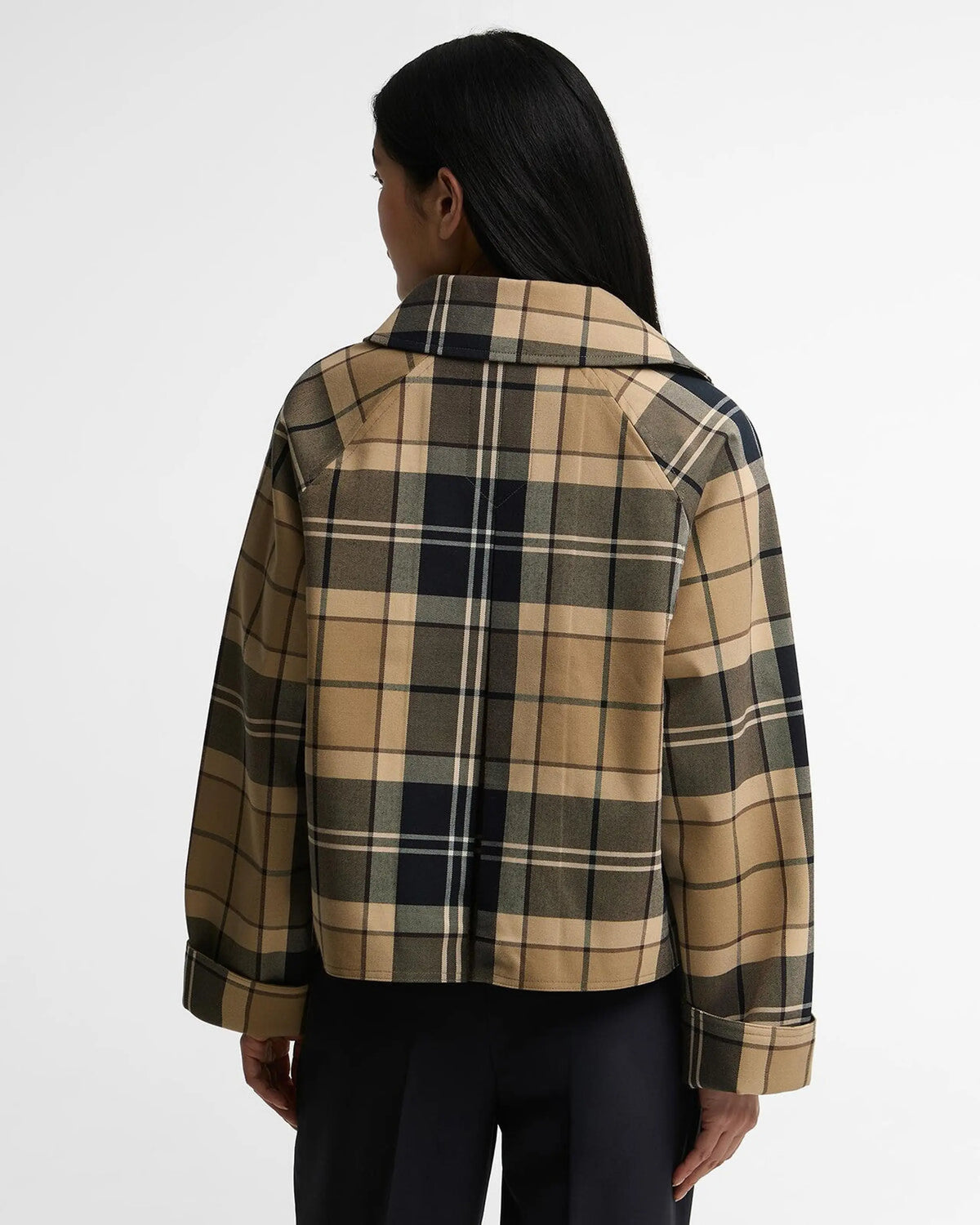 Back of Barbour Delilah Tartan Showerproof Jacket
