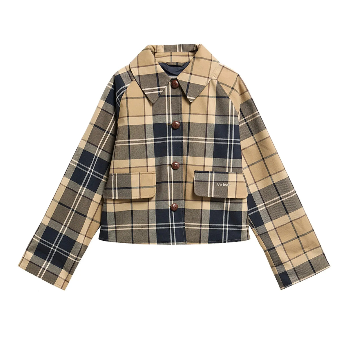 Women’s Barbour Delilah checked showerproof rain jacket