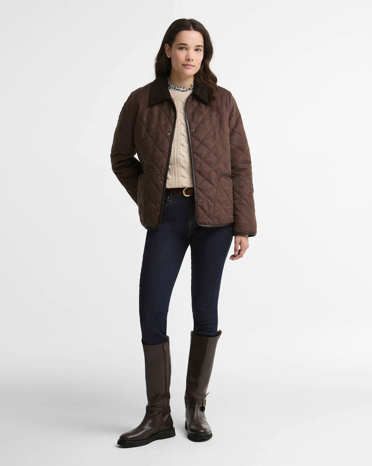 barbour Sonya Quilted Jacket in Dark Brown for women