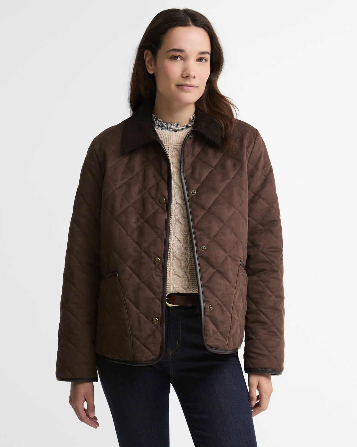 barbour Sonya Quilted Jacket in Dark Brown for women