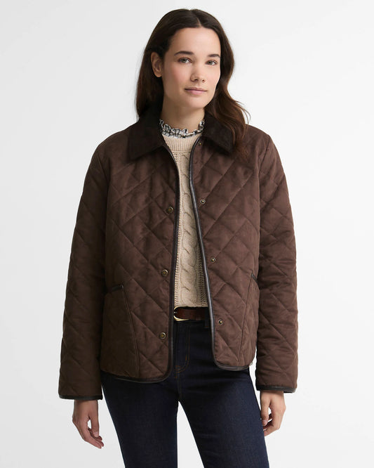 barbour Sonya Quilted Jacket in Dark Brown for women
