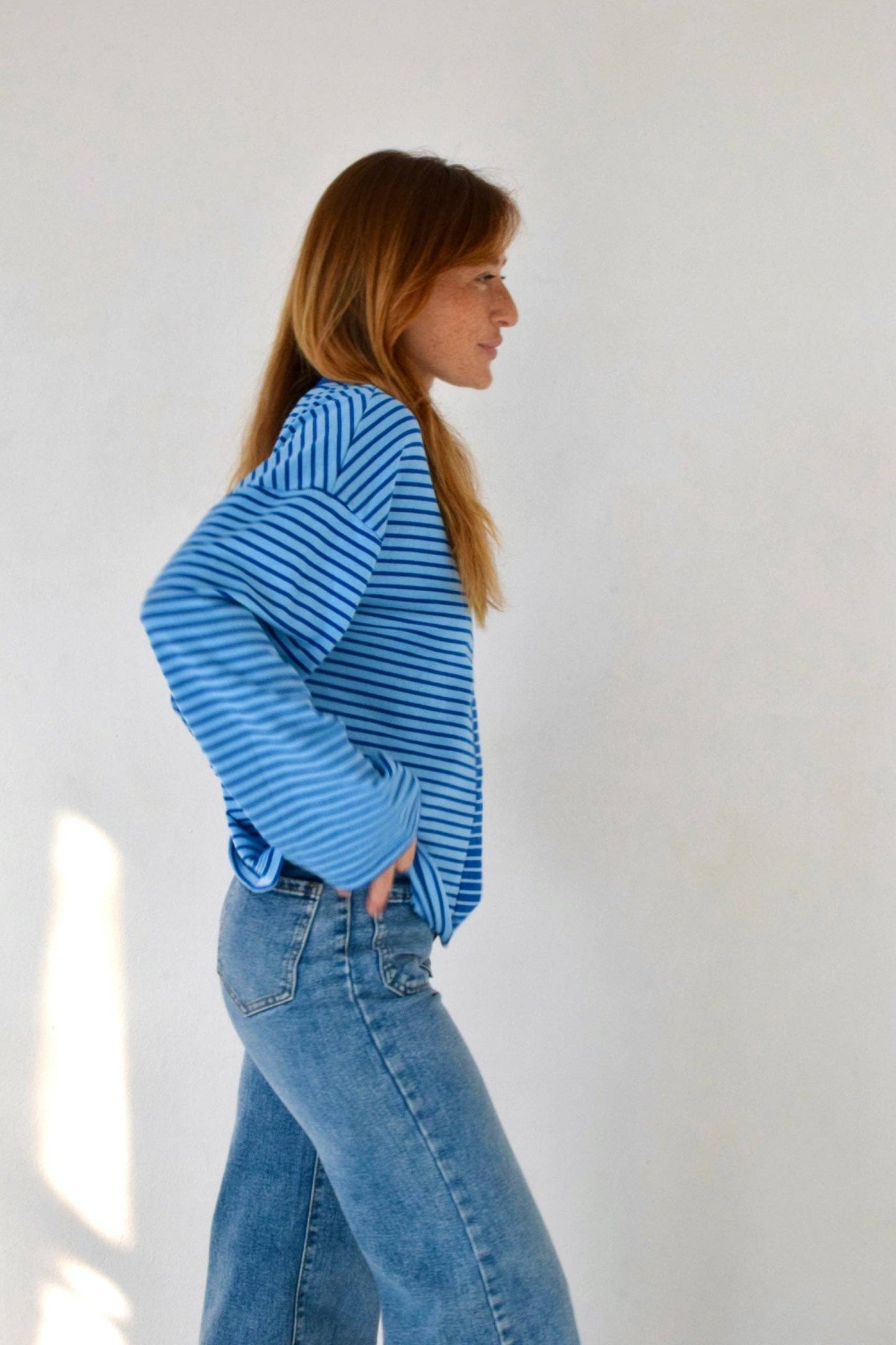 Blue Striped Long Sleeve T-shirt