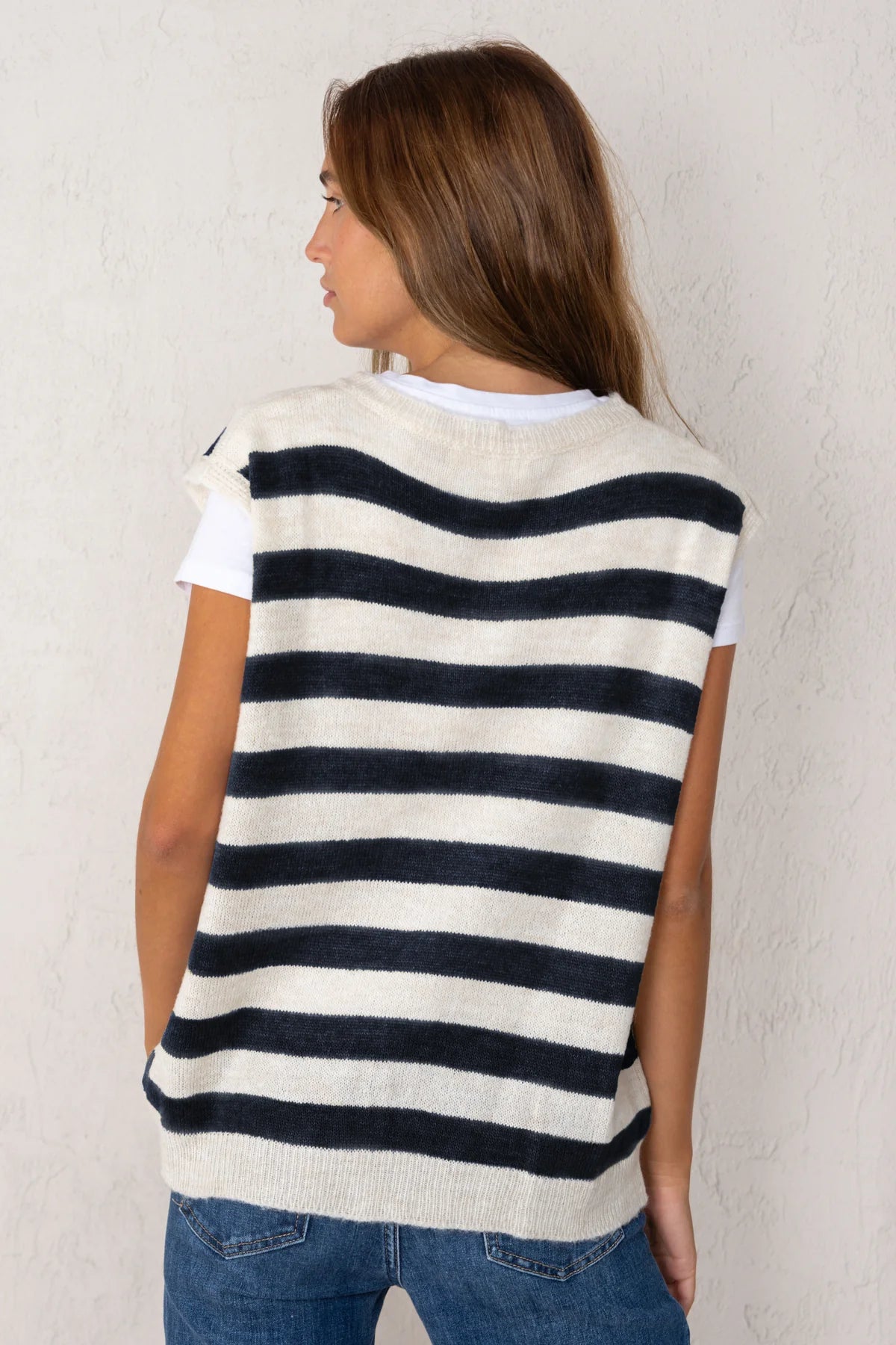 Valentina Vest Blue Stripes