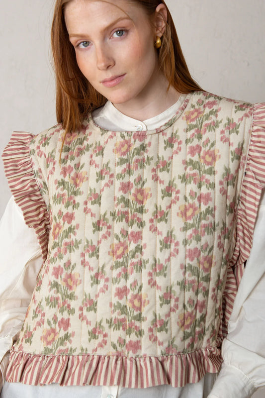 Abril Vest - Pink Flowers