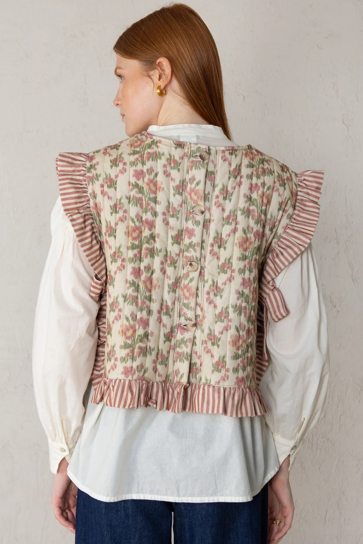 Abril Vest - Pink Flowers