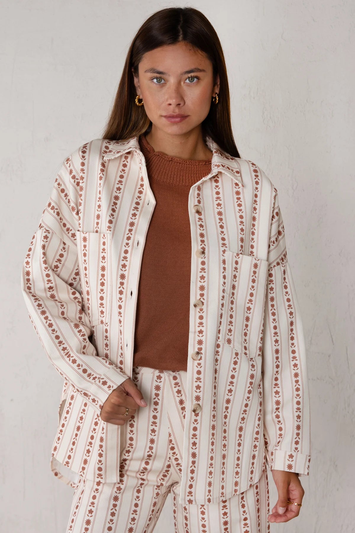 Celia Jacket Orange Flowers