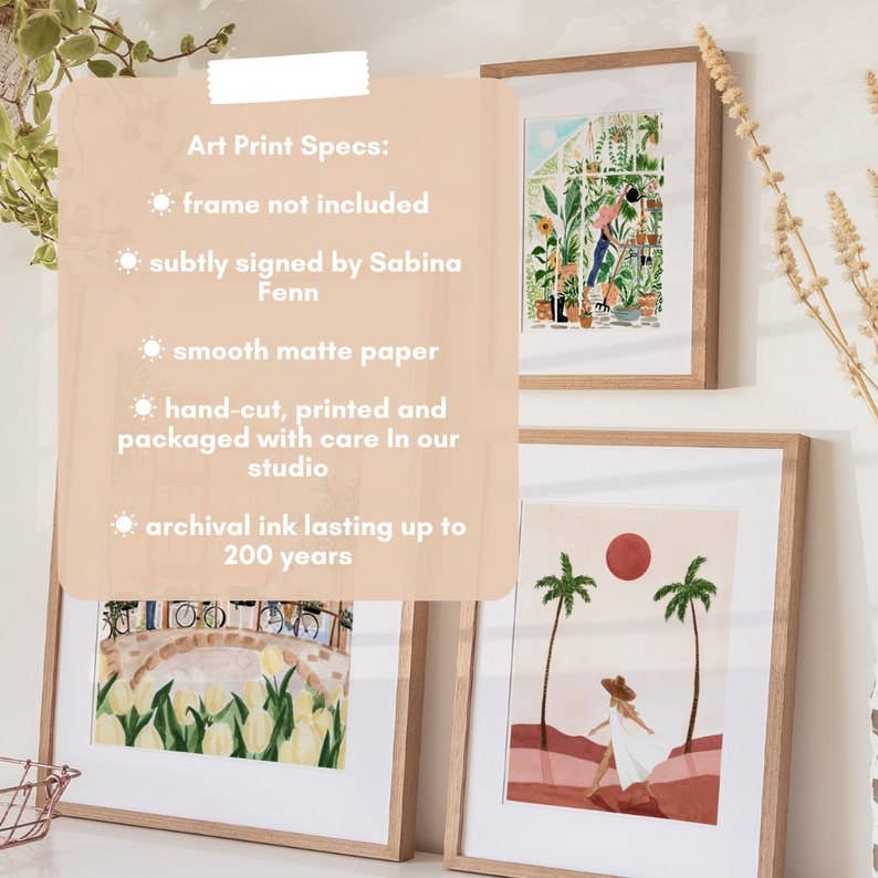 Italy Art Print, Puglia Illustration, Gargano Peninsula: 8x10"