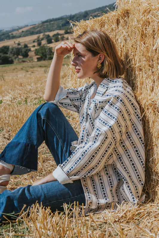 Celia Jacket Blue Flowers