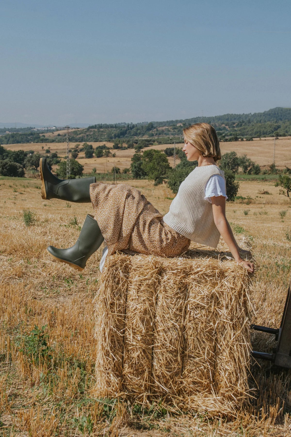 Carla Skirt Mustard Flowers