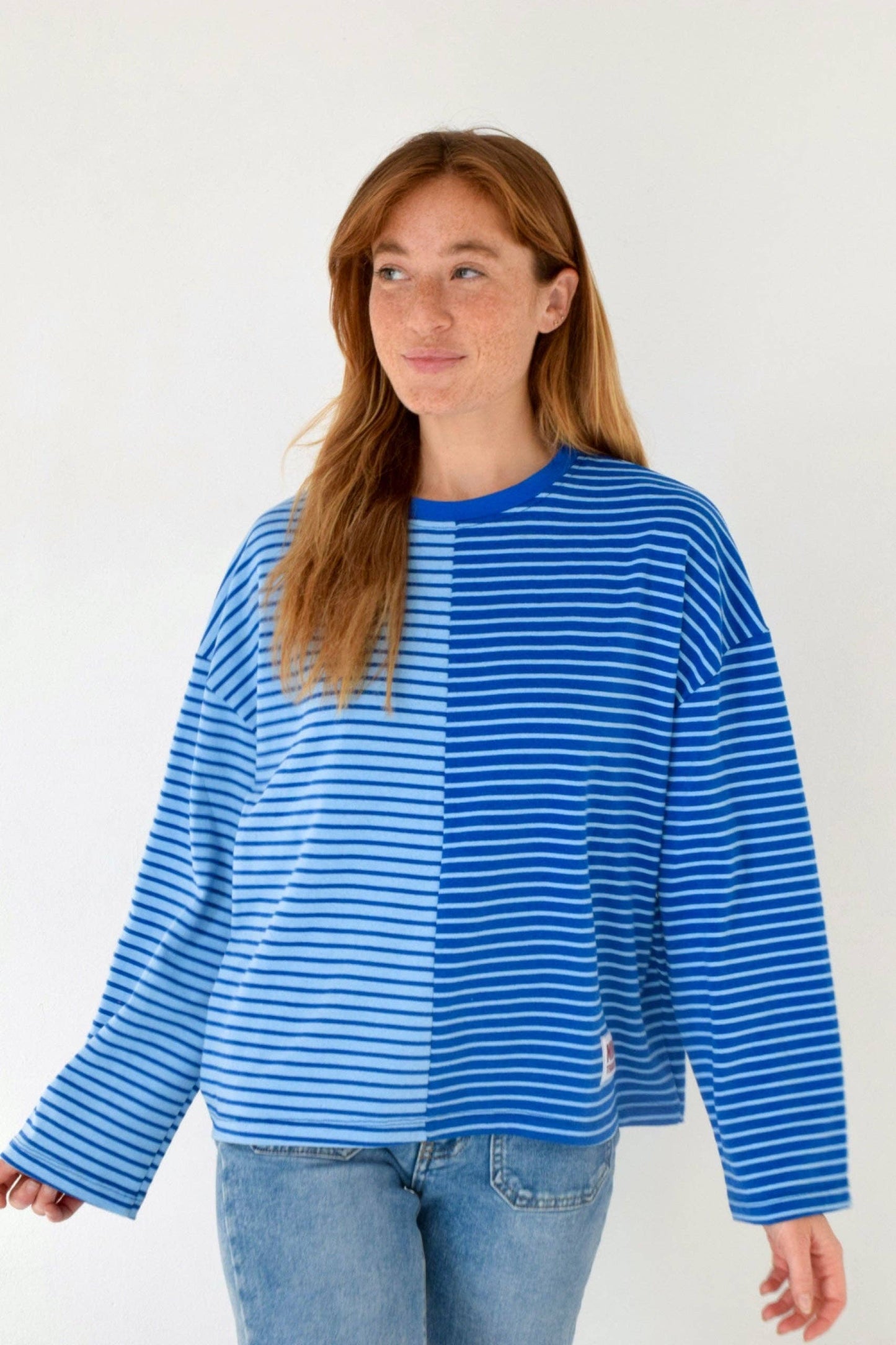 Blue Striped Long Sleeve T-shirt