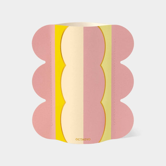 OCTAEVO Mini Paper Vase Riviera Wave, Flower Vase & Card Set