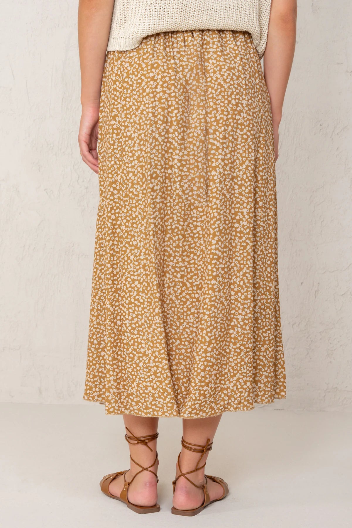 Carla Skirt Mustard Flowers