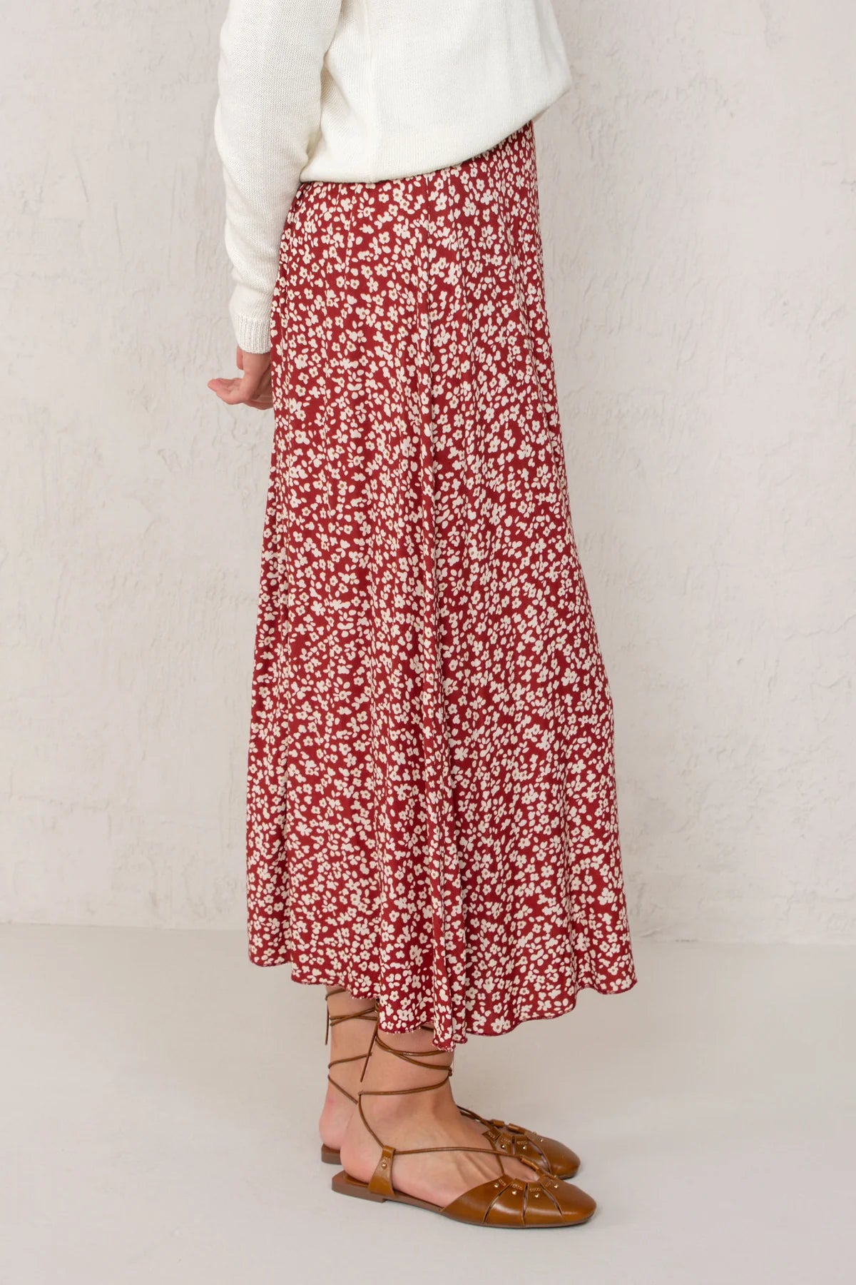 Carla Skirt Bordeaux Flowers