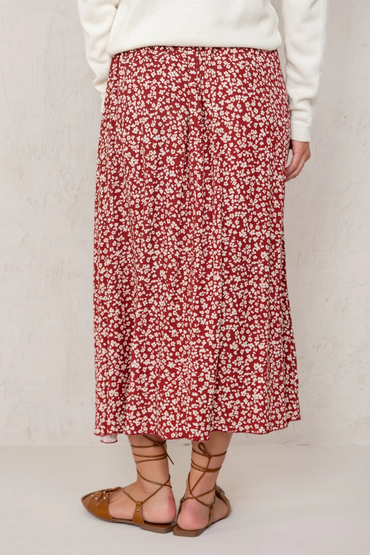 Carla Skirt Bordeaux Flowers