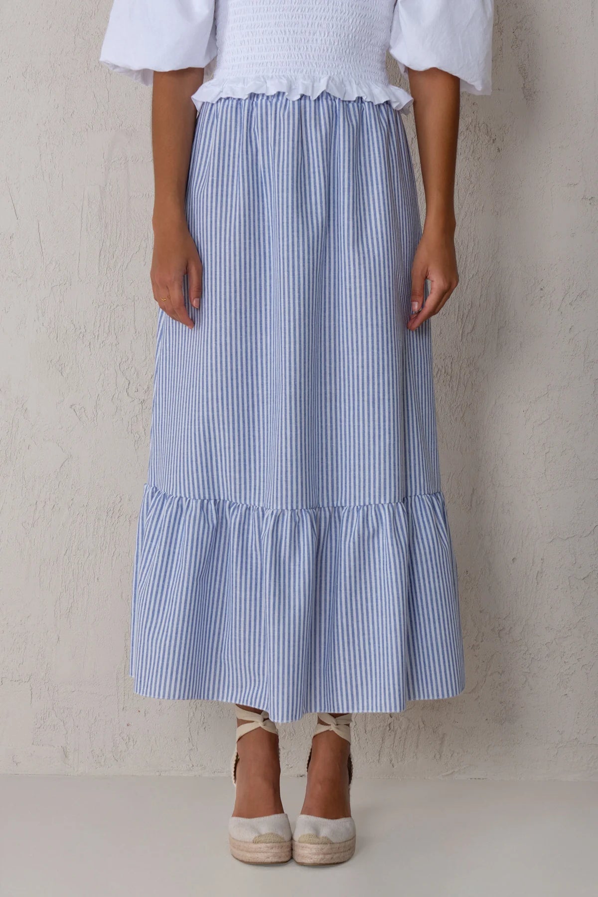 Blue Striped Nautical Skirt