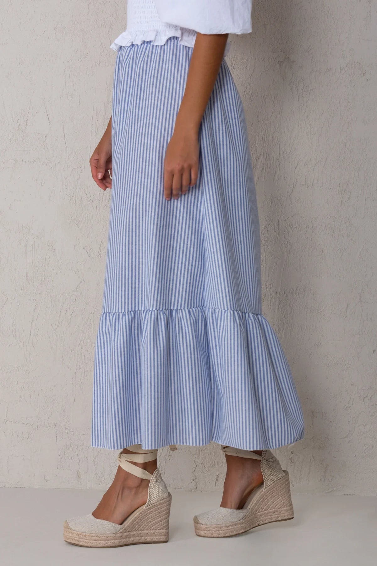 Blue Striped Nautical Skirt