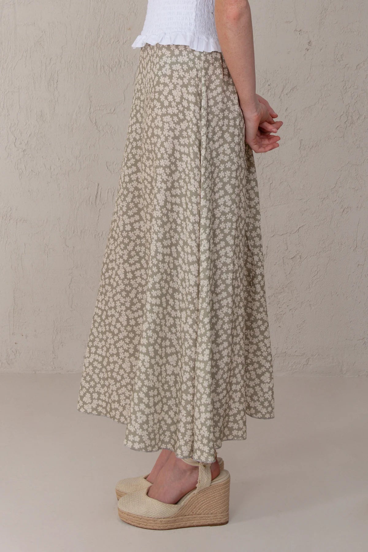 Carla Skirt Green Flowers