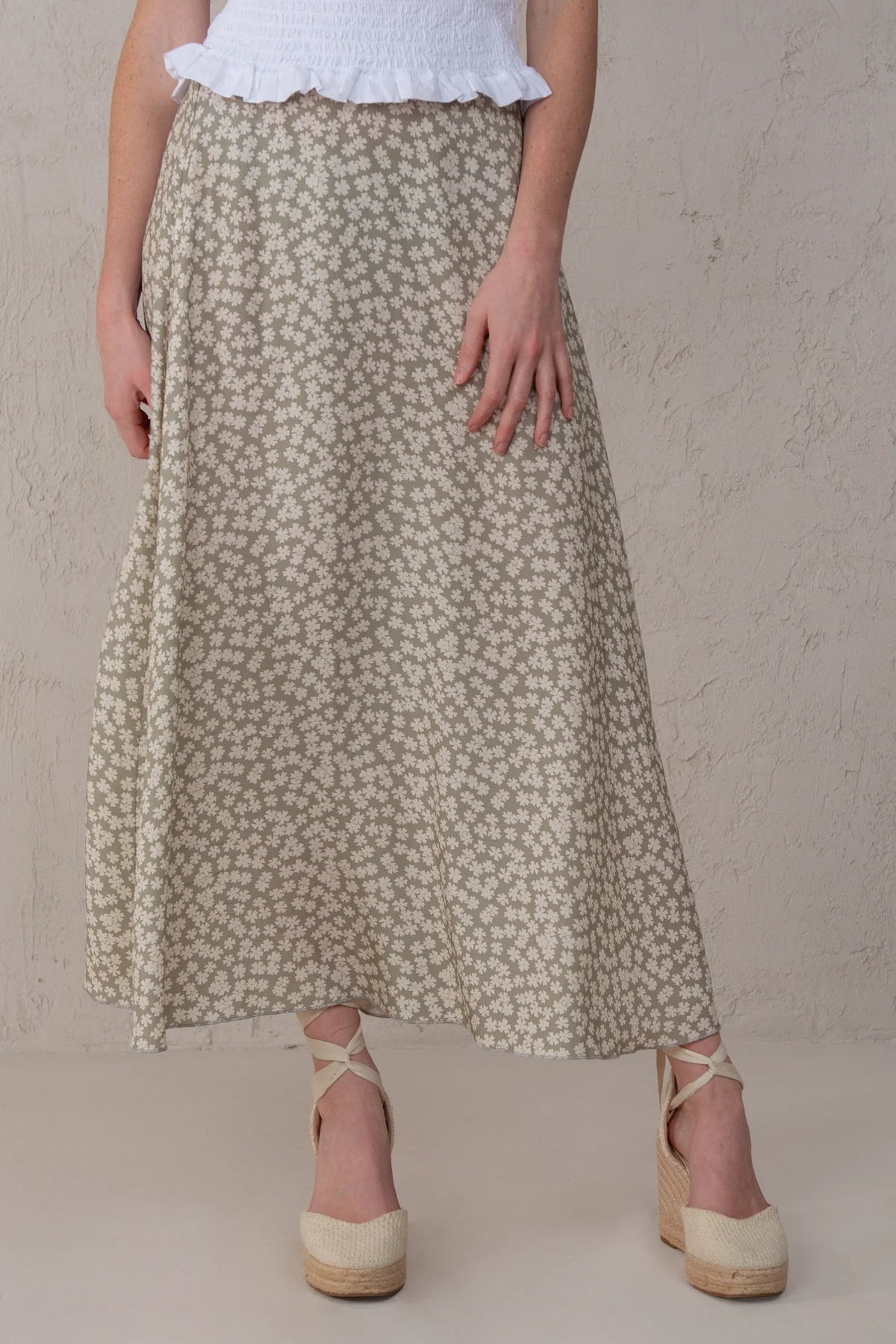 Carla Skirt Green Flowers