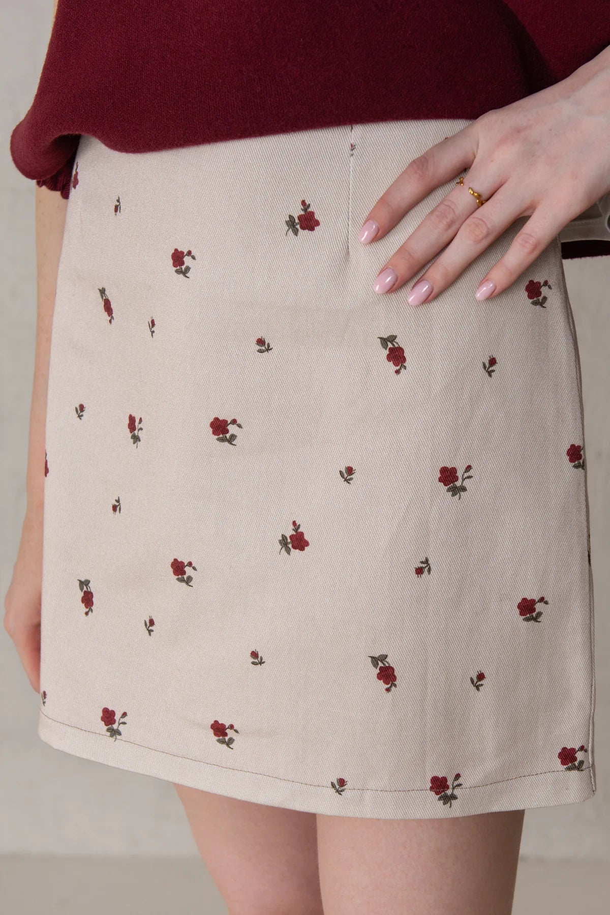Margot Skirt - Red Flowers