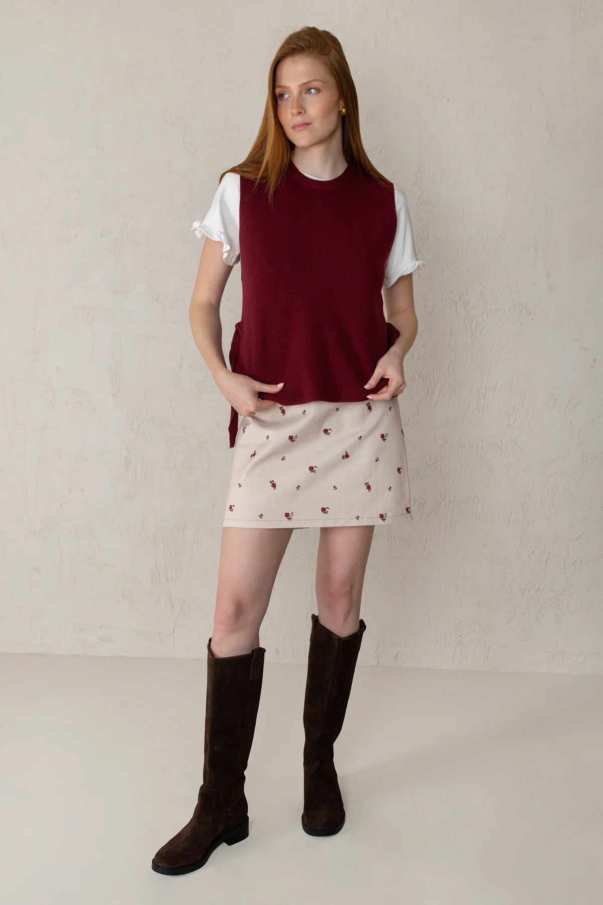 Margot Skirt - Red Flowers
