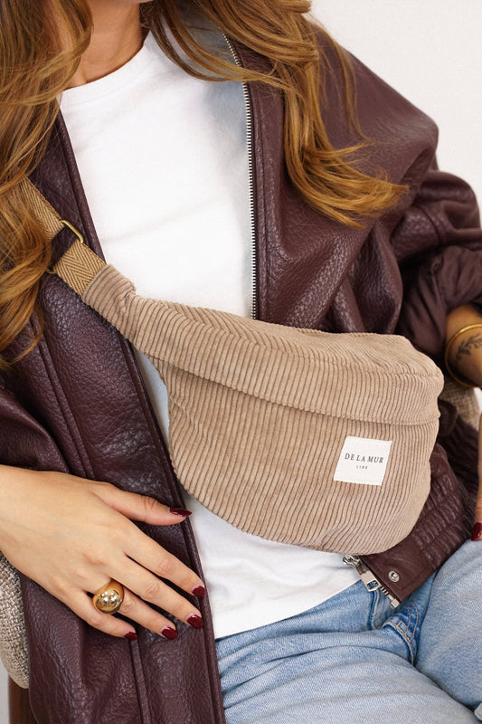 Corduroy Fanny Pack – Taupe Beige