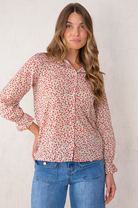 Berta Shirt Red Flowers