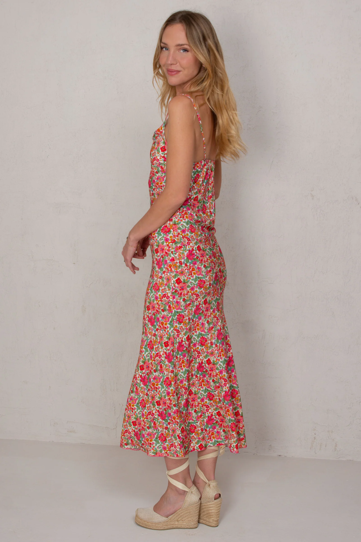 Olivia Dress Fuschia Flowers