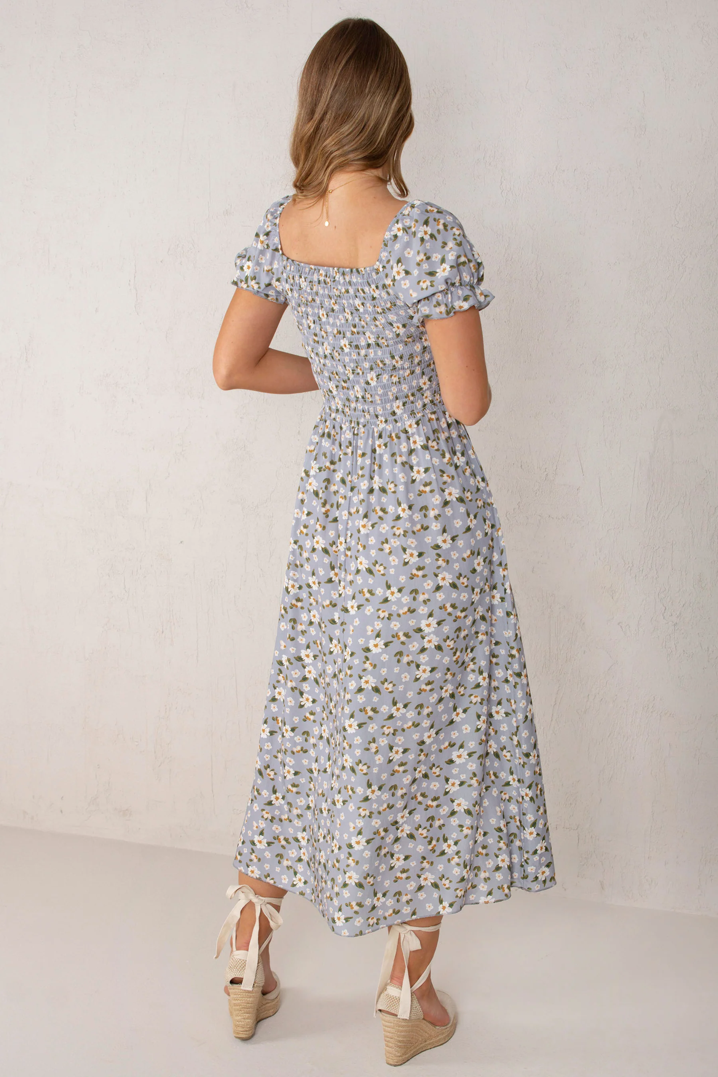Clara Dress Flowers Blue