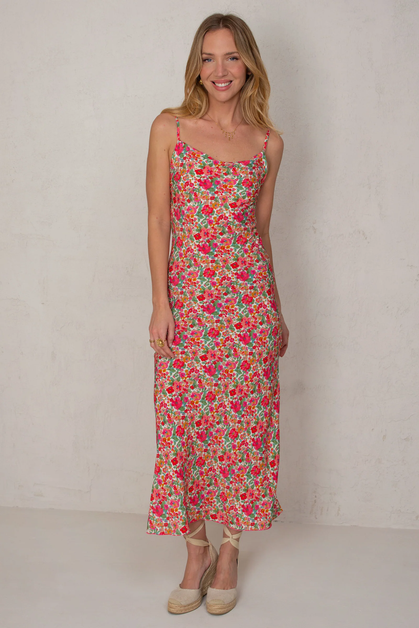 Olivia Dress Fuschia Flowers