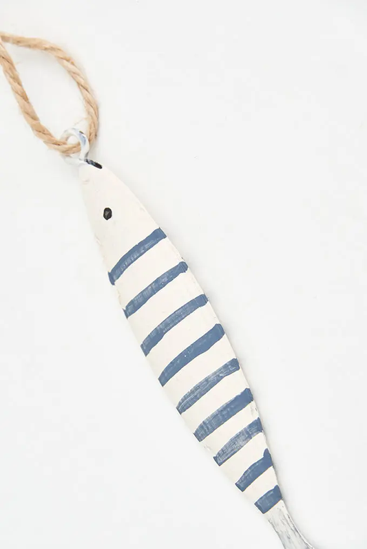 Stripped Metal Fish Pendant
