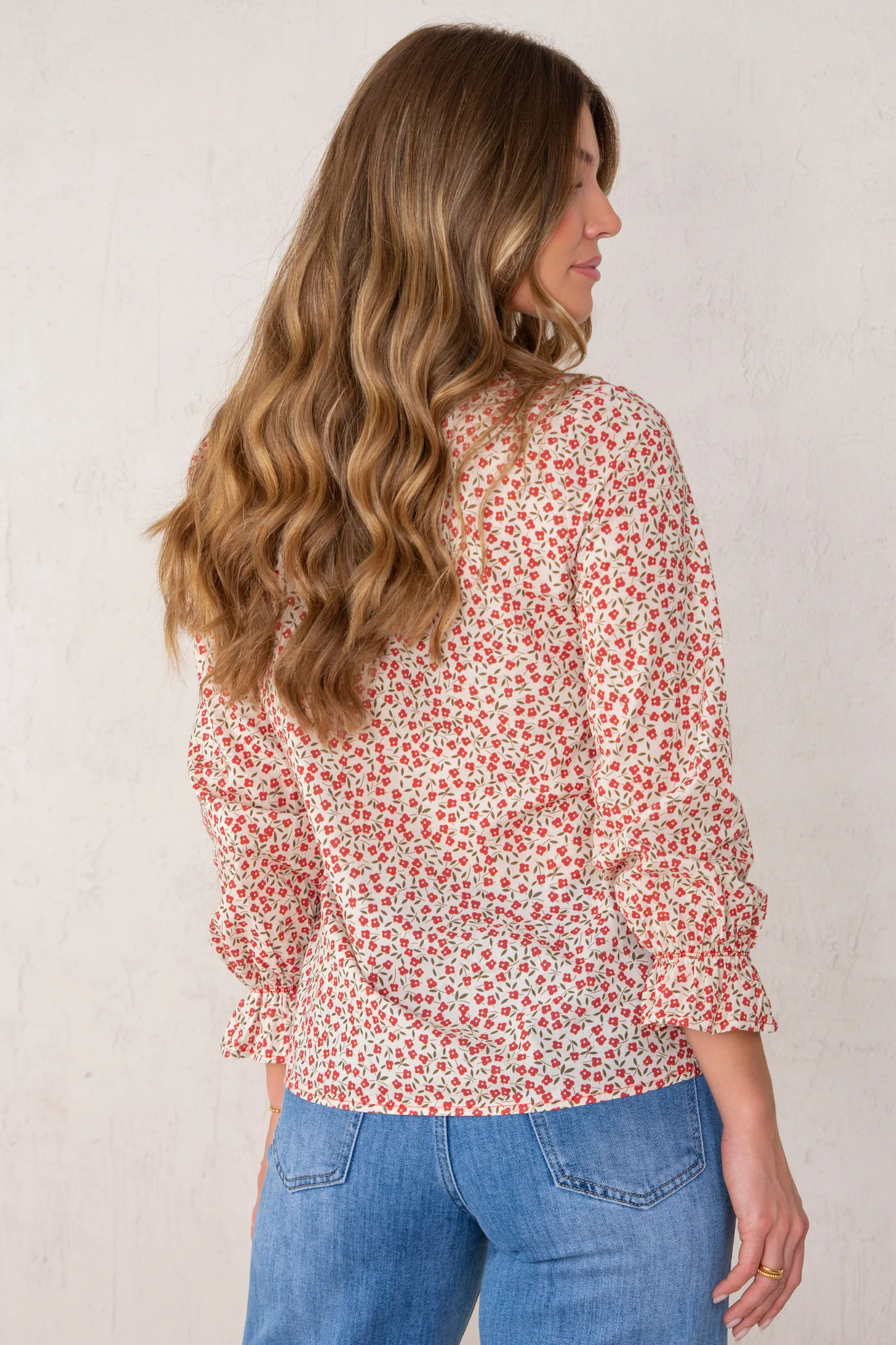 Berta Shirt Red Flowers