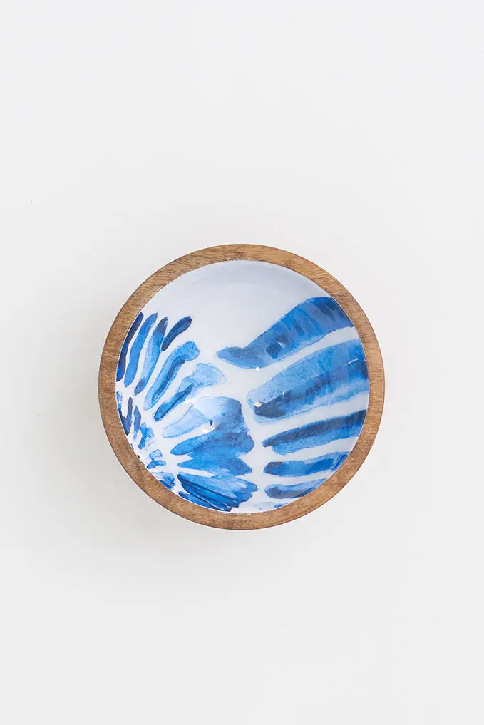Nautilus Enameled Wooden Bowl Small