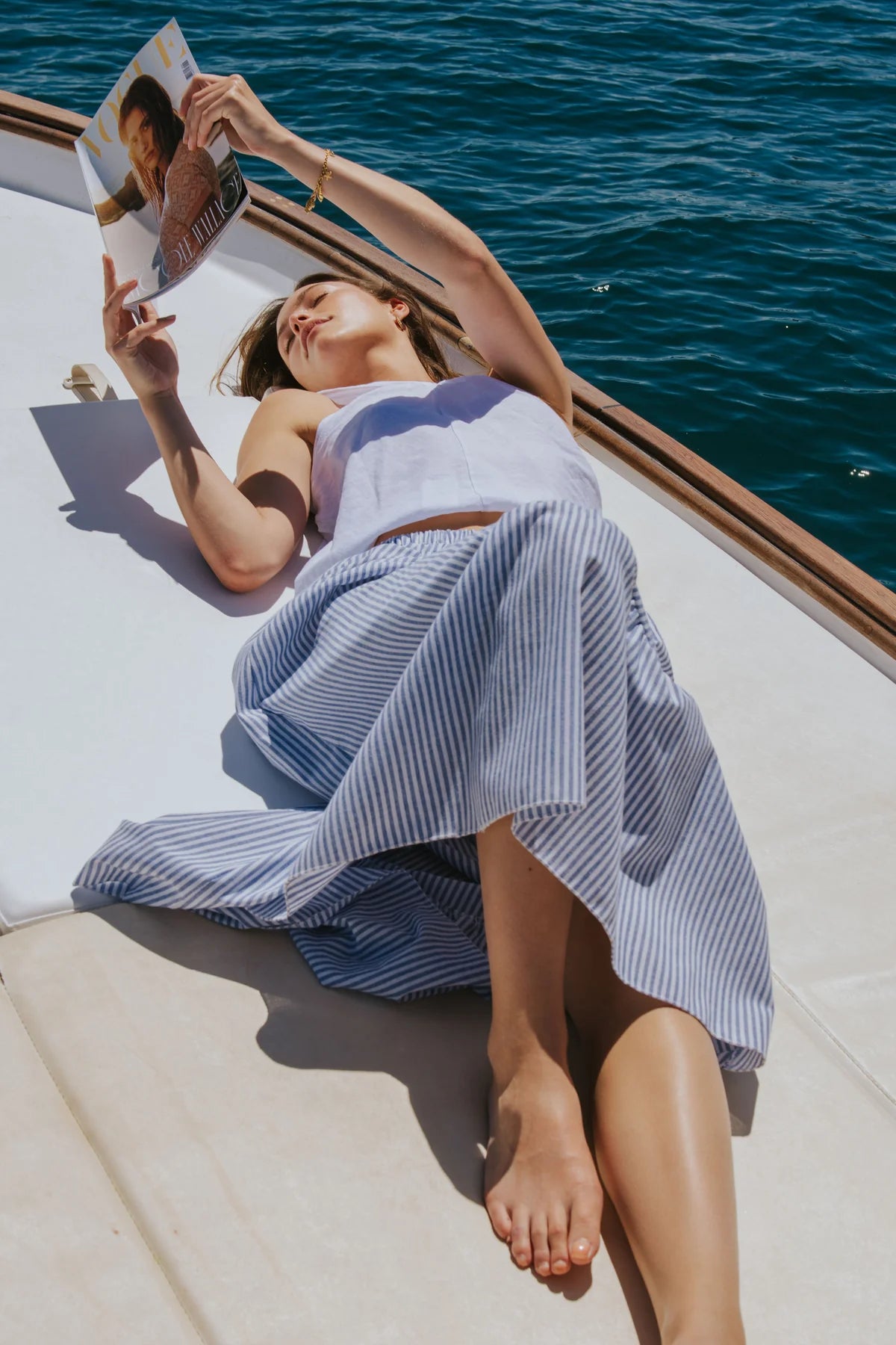 Blue Striped Nautical Skirt