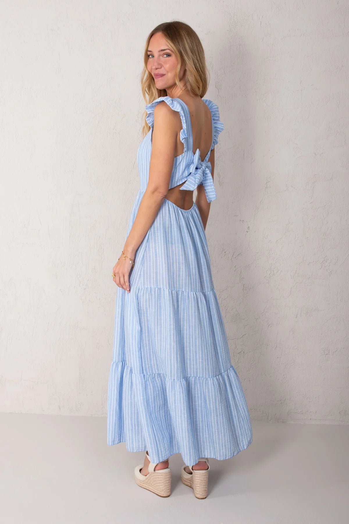 Lucia Dress Blue Stripes